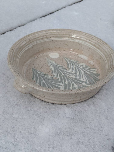 Holiday Stoneware Baking dish with handles.