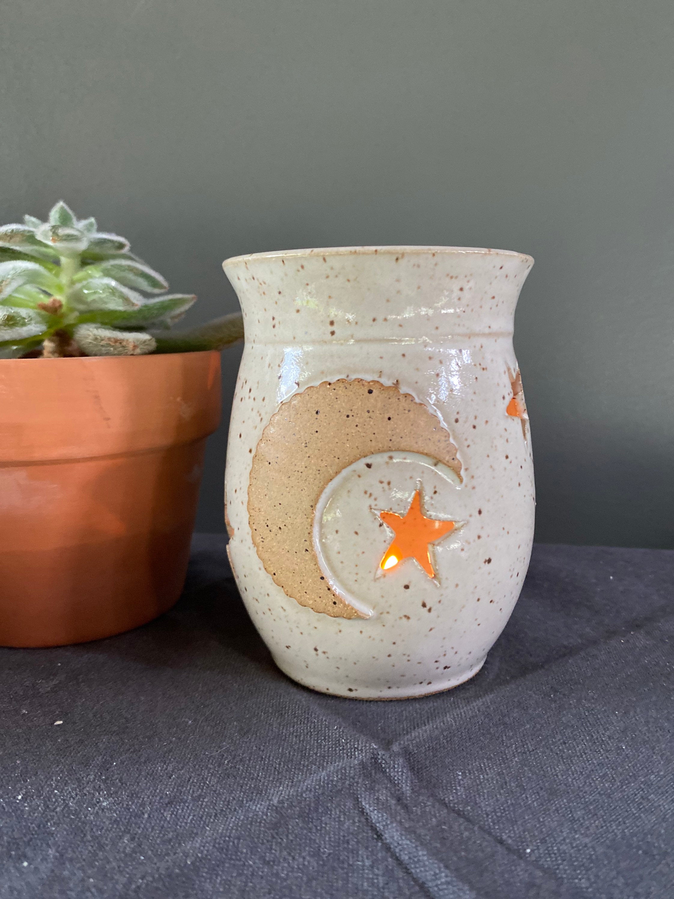 Ceramic Celestial Moon Candle Holder | Stonehouse Pottery – Stonehouse ...